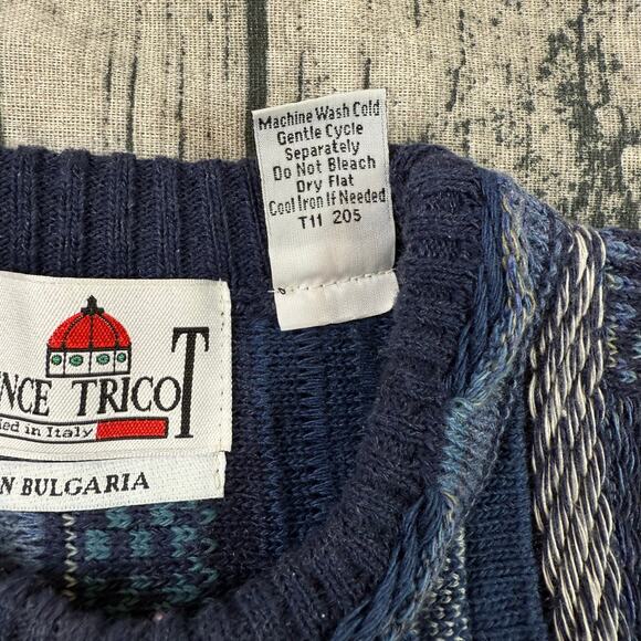 Vintage Florence Tricot 3d Sweater Coogi Style Fashion Sweater Men’s Size Large - Picture 7 of 9